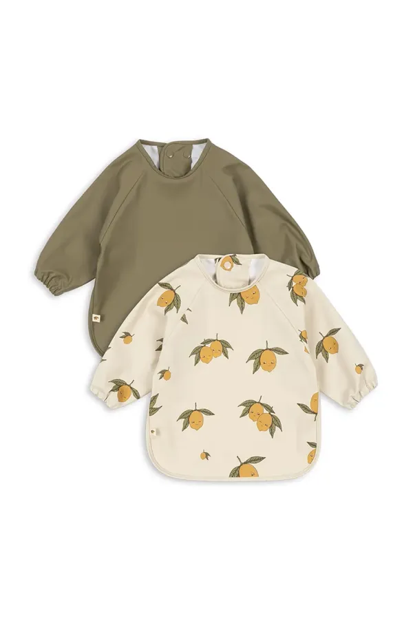 Konges Sløjd Podbradnjak za bebe Konges Sløjd 2 PACK DINNER BIB WITH SLEEVES 2-pack KS102624