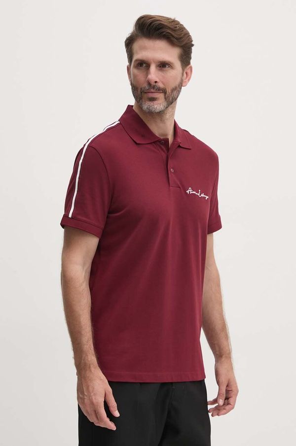 Armani Exchange Polo majica Armani Exchange za muškarce, boja: bordo, s aplikacijom, 8NZFSG ZJ81Z