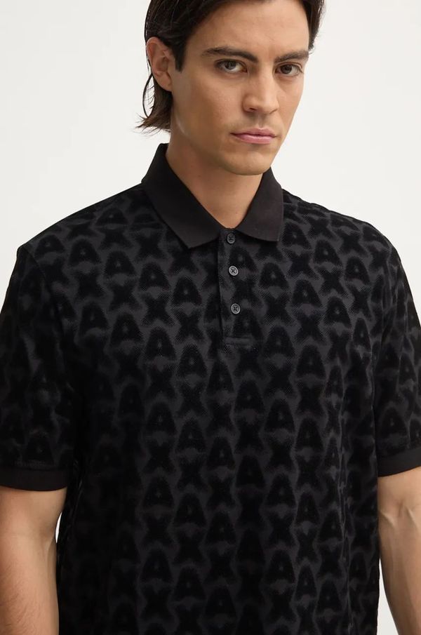 Armani Exchange Polo majica Armani Exchange za muškarce, boja: crna, s uzorkom, XM000081 AF10361