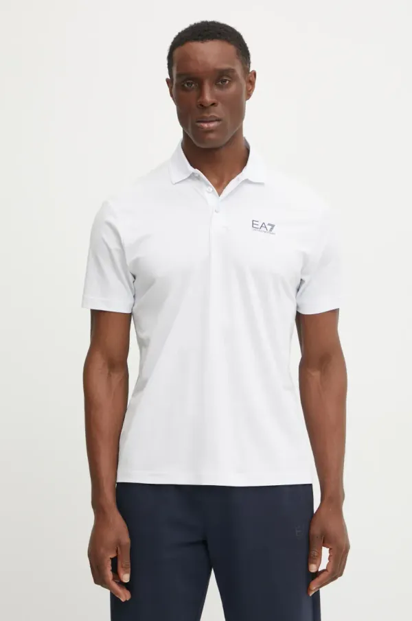 EA7 Emporio Armani Polo majica EA7 Emporio Armani za muškarce, boja: bijela, s tiskom, AF13530.7M000180