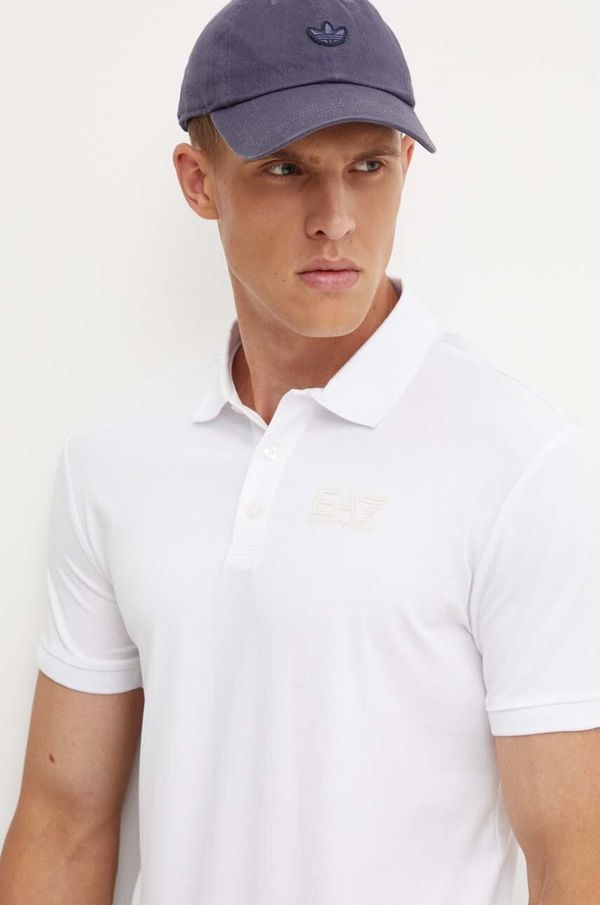 EA7 Emporio Armani Polo majica EA7 Emporio Armani za muškarce, boja: bijela, s tiskom, PJVQZ.6DPF16