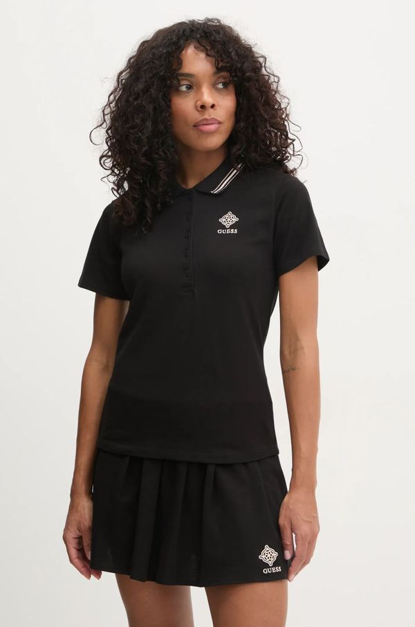 Guess Polo majica Guess SUZANNE za žene, boja: crna, V5RP02 KCOK1