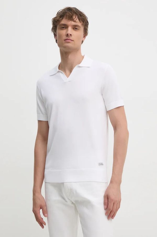 Karl Lagerfeld Polo majica Karl Lagerfeld za muškarce, boja: bijela, bez uzorka, 543307.655081