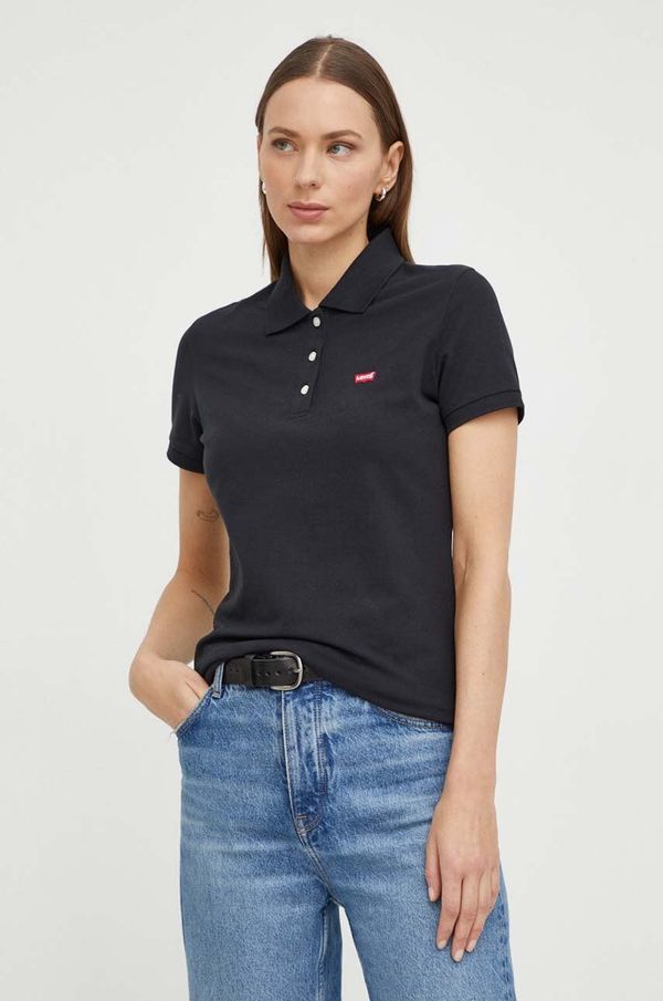 Levi's Polo majica Levi's za žene, boja: crna