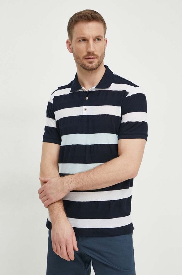 Liu Jo Polo majica Liu Jo za muškarce, boja: tamno plava, s uzorkom