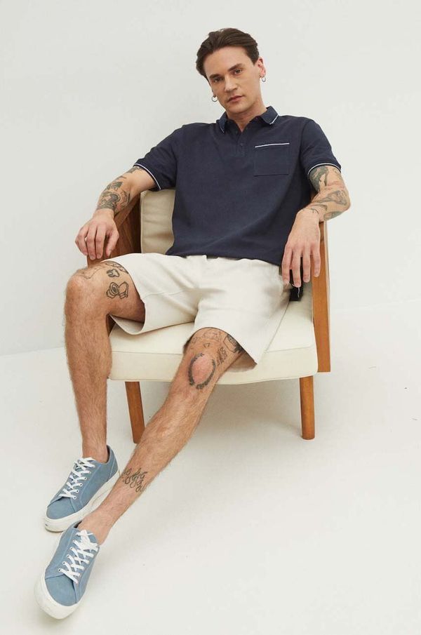 Medicine Polo majica Medicine za muškarce, boja: tamno plava, bez uzorka