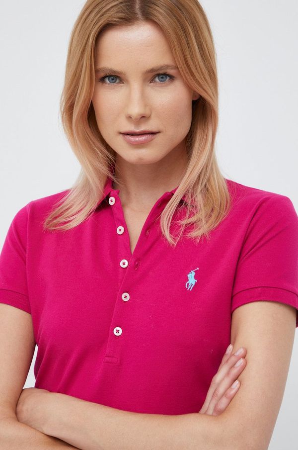 Polo Ralph Lauren Polo majica Polo Ralph Lauren za žene, boja: ružičasta, s ovratnikom