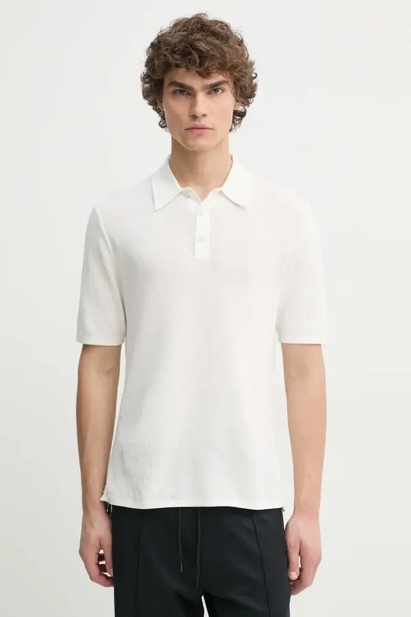 rag & bone Polo majica Rag & Bone za muškarce, boja: bijela, bez uzorka, MBS22HS019UC19