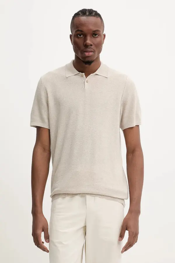 A.P.C. Polo majica s dodatkom lana A.P.C. polo jay