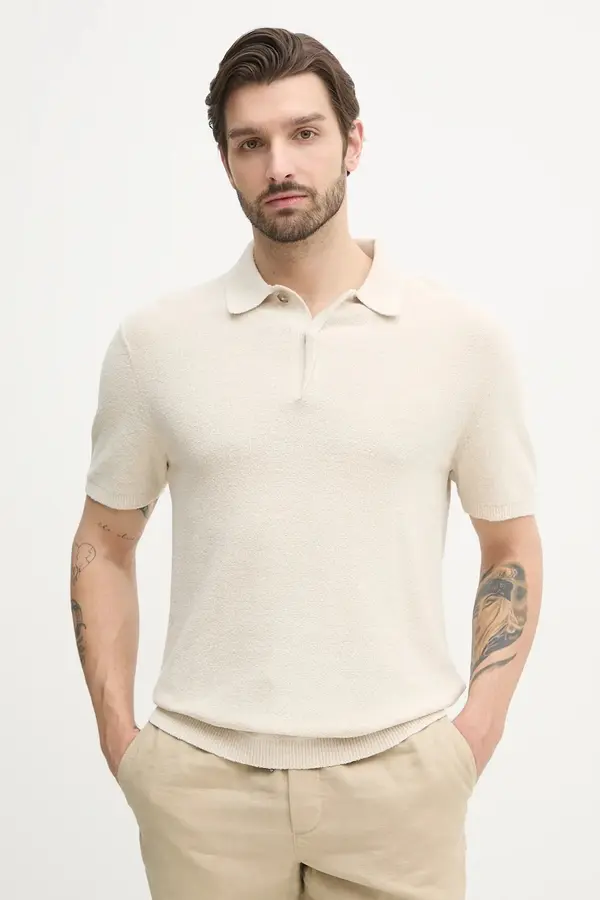 Calvin Klein Polo majica s dodatkom lana Calvin Klein