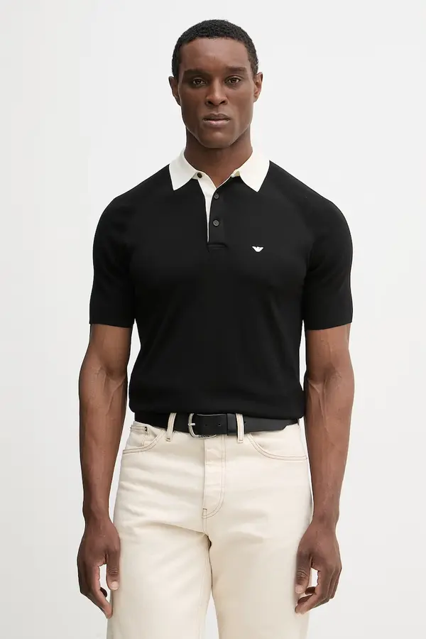 Emporio Armani Polo majica s dodatkom svile Emporio Armani