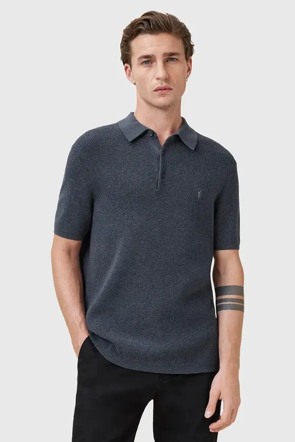 AllSaints Polo majica s vunom AllSaints ASPEN