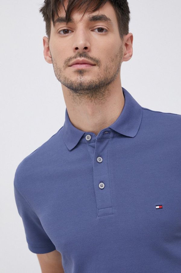 Tommy Hilfiger Polo majica Tommy Hilfiger za muškarce, boja: ljubičasta