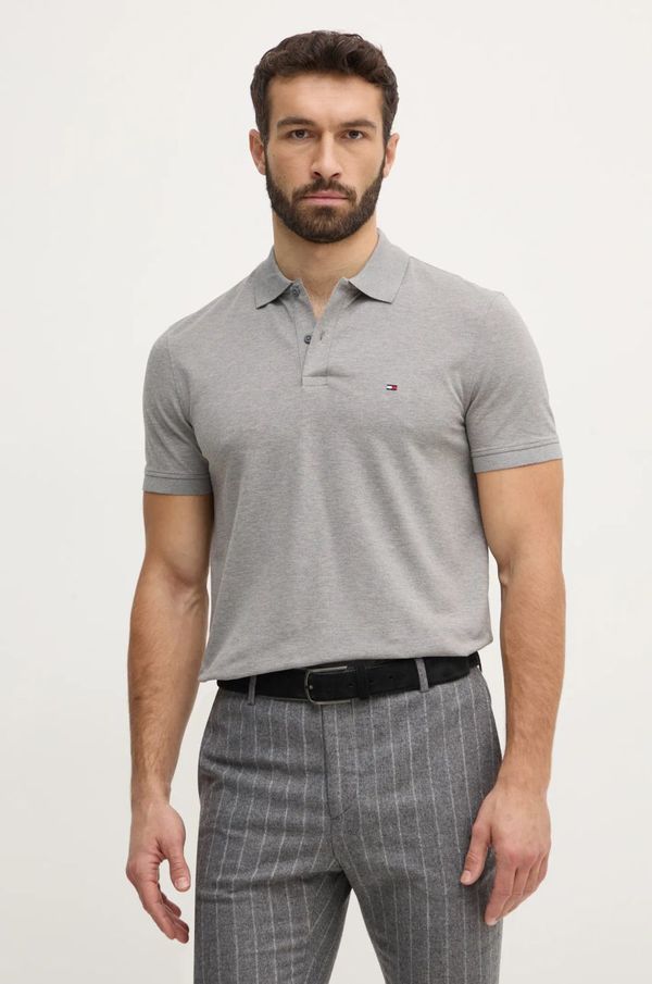 Tommy Hilfiger Polo majica Tommy Hilfiger za muškarce, boja: siva, s uzorkom, MW0MW37309