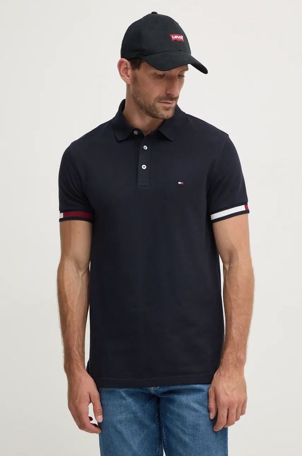 Tommy Hilfiger Polo majica Tommy Hilfiger za muškarce, boja: tamno plava, s aplikacijom, MW0MW33156