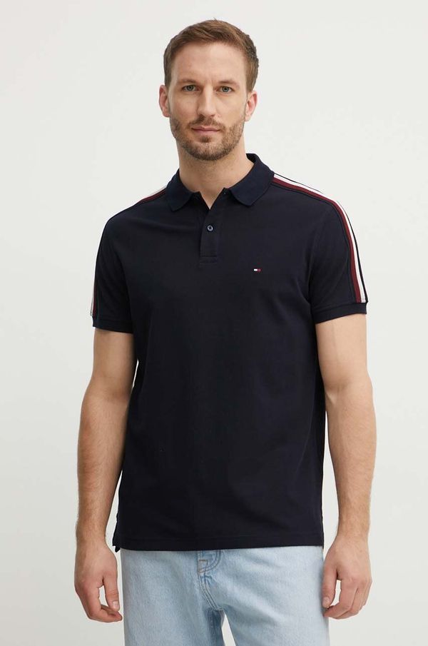 Tommy Hilfiger Polo majica Tommy Hilfiger za muškarce, boja: tamno plava, s aplikacijom, MW0MW35616