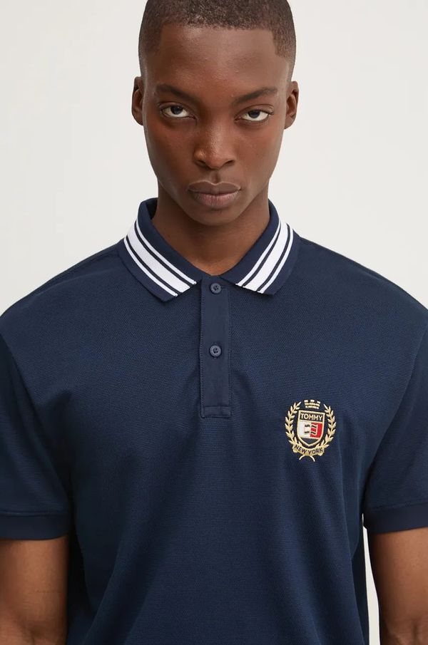 Tommy Jeans Polo majica Tommy Jeans za muškarce, boja: tamno plava, s aplikacijom, DM0DM19624