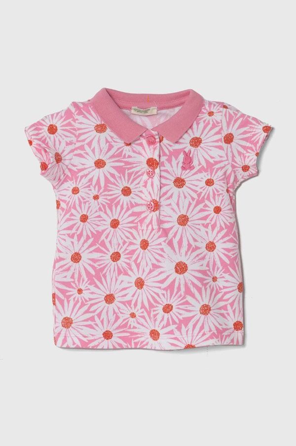 United Colors of Benetton Polo majica za bebe United Colors of Benetton boja: ružičasta, s ovratnikom