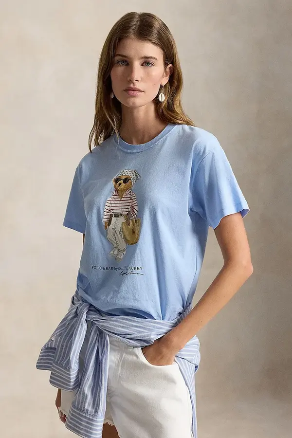 Polo Ralph Lauren Polo Ralph Lauren basic majica kratkih rukava za žene od pamuka VNTG CTN JSY-KNT-T-SHIRT