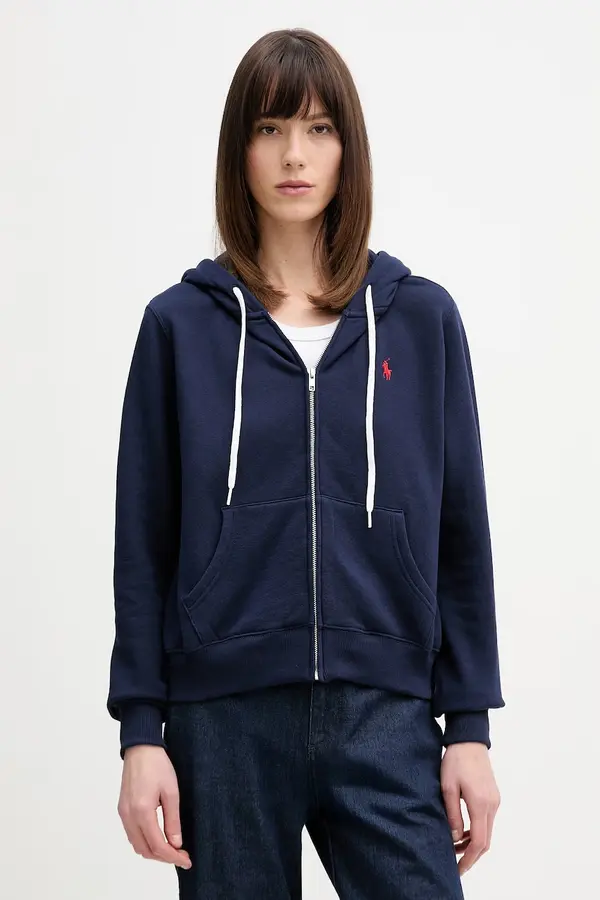 Polo Ralph Lauren Polo Ralph Lauren dukserica na zakopčavanje sa kapuljačom ženska od pamuka