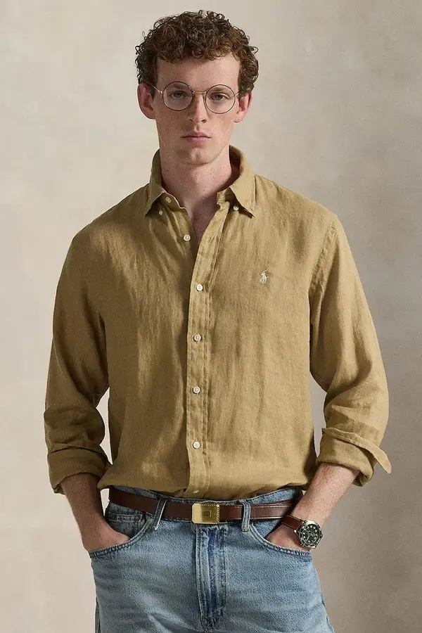 Polo Ralph Lauren Polo Ralph Lauren košulja za muškarce od lana Long Sleeve Sport Shirt
