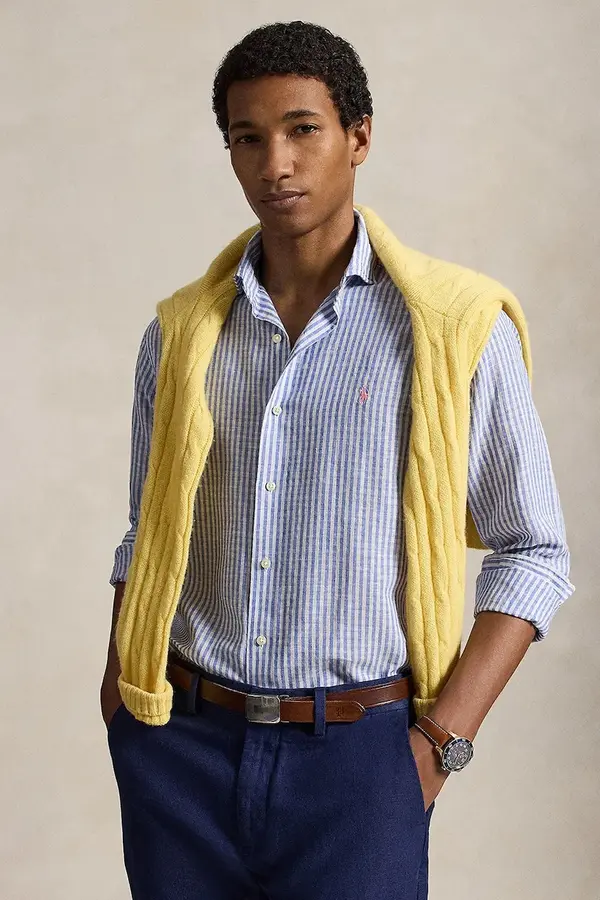 Polo Ralph Lauren Polo Ralph Lauren košulja za muškarce s lanom