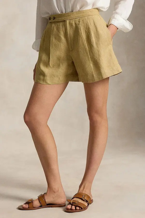 Polo Ralph Lauren Polo Ralph Lauren Kratke hlače za žene od lana DELAVE LINEN-WVN-SHORTS