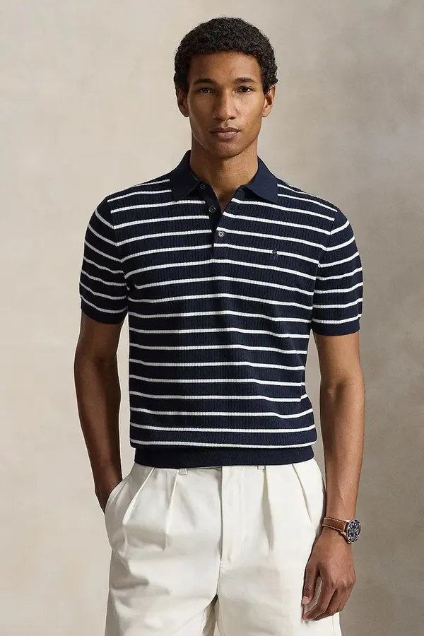 Polo Ralph Lauren Polo Ralph Lauren pletena polo majica za muškarce od pamuka