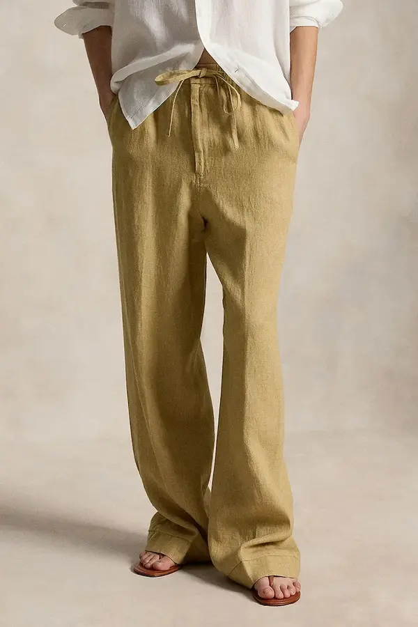 Polo Ralph Lauren Polo Ralph Lauren wide leg hlače za žene od lana