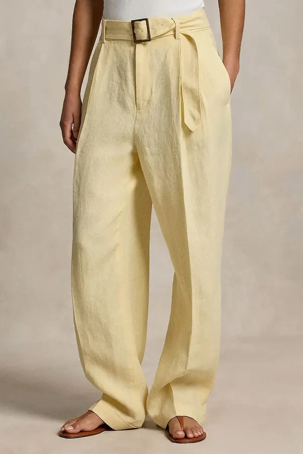 Polo Ralph Lauren Polo Ralph Lauren wide leg hlače ženske lanene