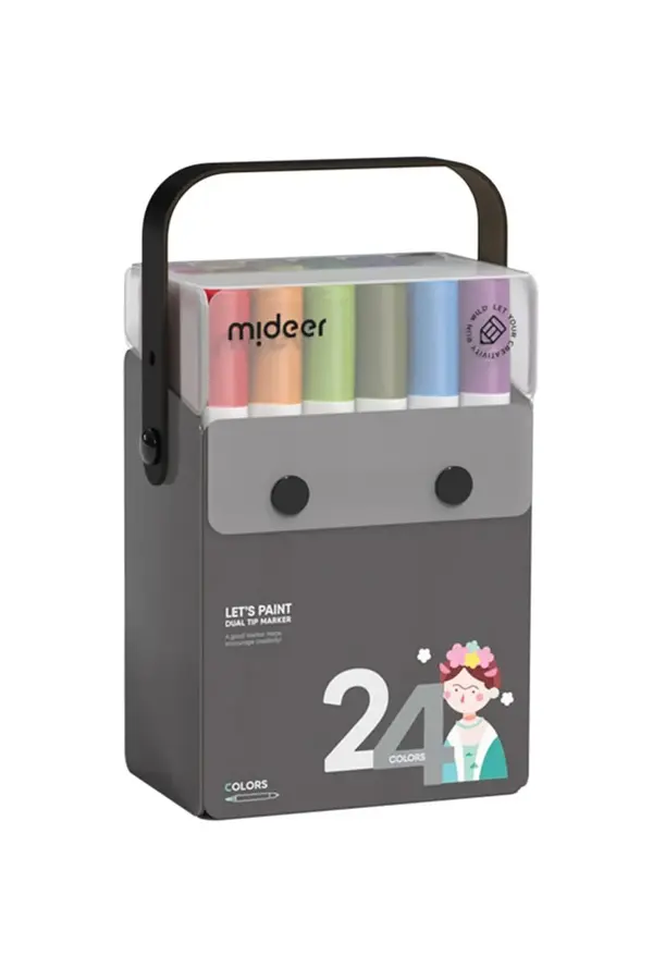Mideer Poluprozirni dvostrani markeri Mideer 24-pack