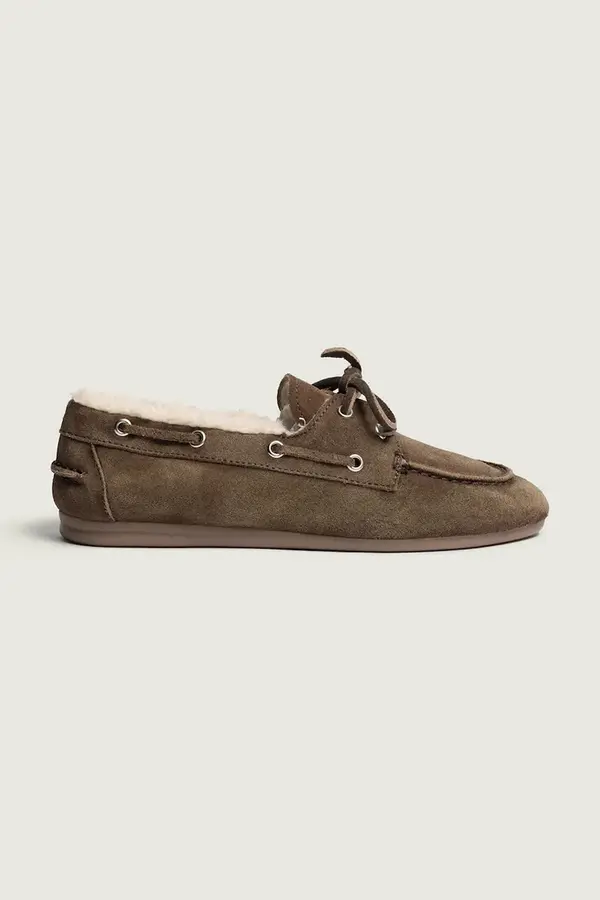 Posa Posa mokasnike za žene od brušene kože Boat Loafer