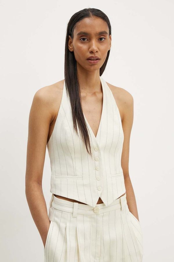 A.L.C. Prsluk A.L.C. Woodson boja: bež, jednoredno zakopčavanje, 5TOPS01638