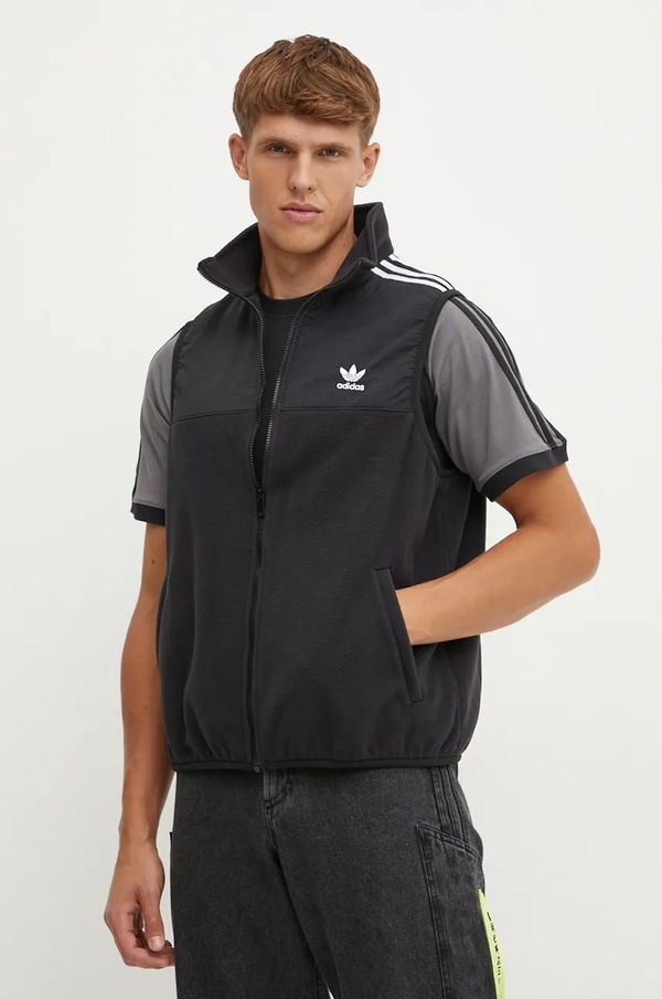 adidas Originals Prsluk adidas Originals Fleece Vest za muškarce, boja: crna, za prijelazno razdoblje, IZ4799
