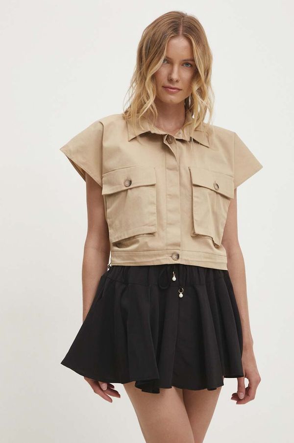 Answear Lab Prsluk Answear Lab boja: bež, jednoredno zakopčavanje