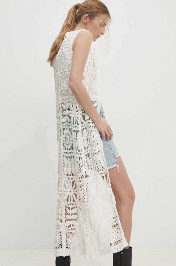 Answear Lab Prsluk Answear Lab boja: bijela, jednoredno zakopčavanje