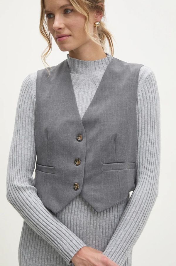 Answear Lab Prsluk Answear Lab boja: siva, jednoredno zakopčavanje