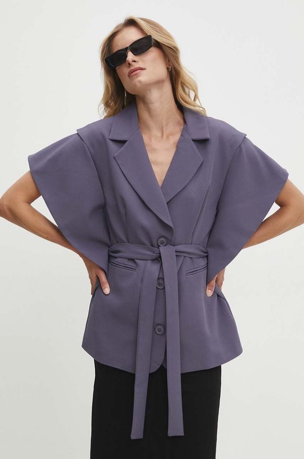 Answear Lab Prsluk Answear Lab boja: siva, jednoredno zakopčavanje