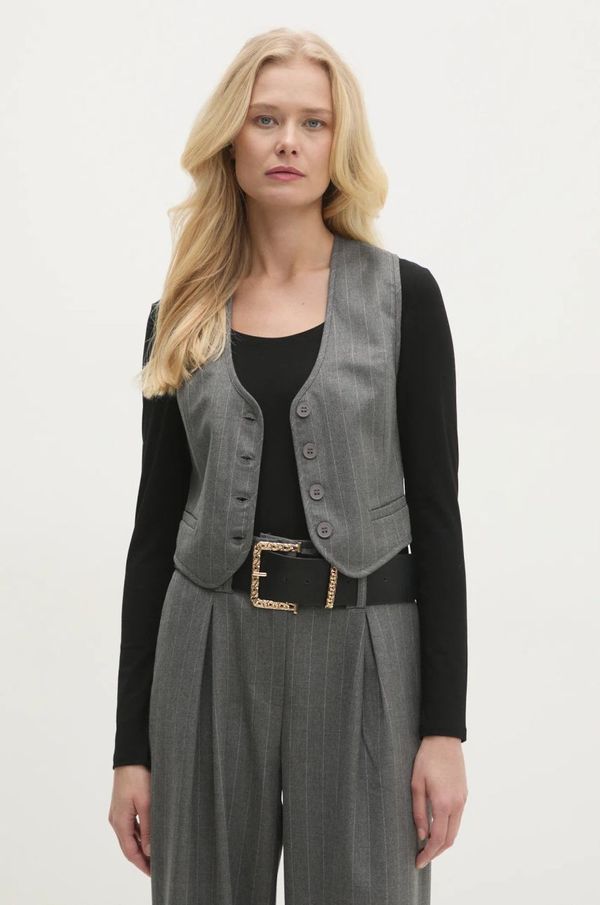 Answear Lab Prsluk Answear Lab boja: siva, jednoredno zakopčavanje