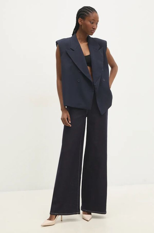 Answear Lab Prsluk Answear Lab boja: tamno plava, jednoredno zakopčavanje