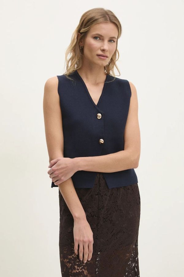 Answear Lab Prsluk Answear Lab boja: tamno plava, lagani