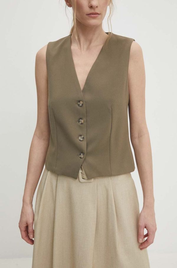 Answear Lab Prsluk Answear Lab boja: zelena, bez zakopčavanja