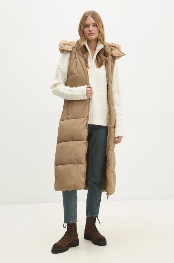 Answear Lab Prsluk Answear Lab za žene, boja: bež, za prijelazno razdoblje