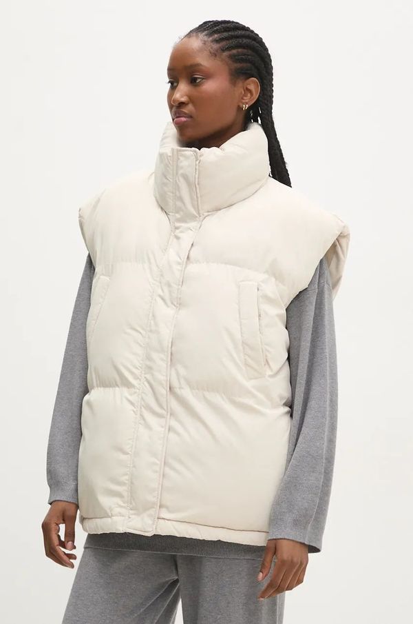 Answear Lab Prsluk Answear Lab za žene, boja: bež, za zimu