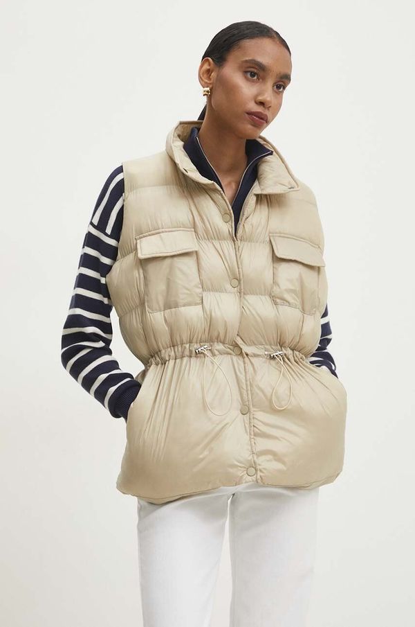 Answear Lab Prsluk Answear Lab za žene, boja: bež, za zimu