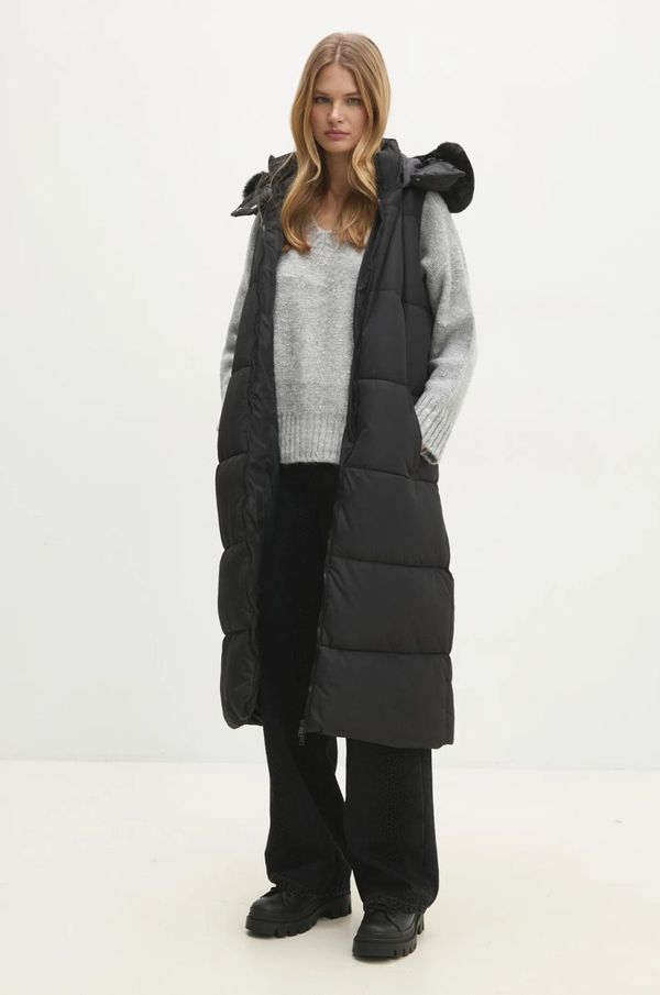 Answear Lab Prsluk Answear Lab za žene, boja: crna, za zimu