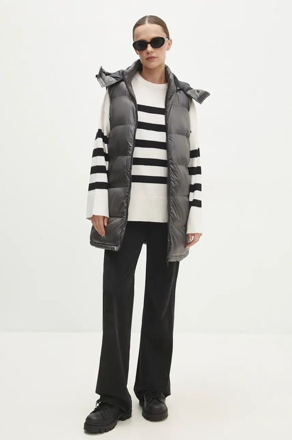 Answear Lab Prsluk Answear Lab za žene, boja: siva, za zimu