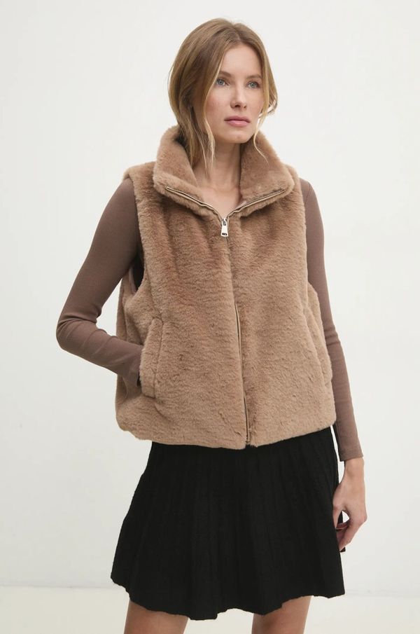 Answear Lab Prsluk Answear Lab za žene, boja: smeđa, za prijelazno razdoblje