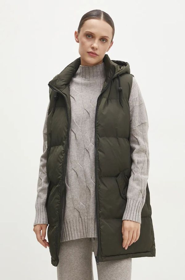 Answear Lab Prsluk Answear Lab za žene, boja: zelena, za zimu