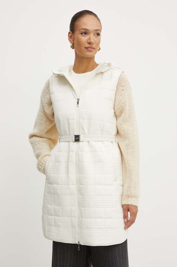 Boss Prsluk BOSS za žene, boja: bež, za prijelazno razdoblje, 50516047